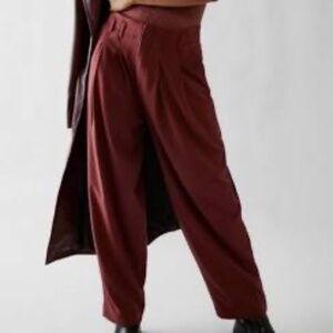 Calla Pleated Trousers in Garnet Grotto by Free People (2)